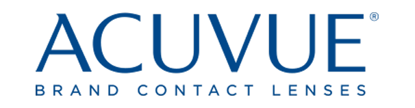 Acuvue logo, it is blue.