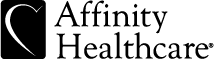 Affinity Healthcare logo, it is black.