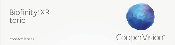 Cooper Vision Biofinity XR toric Logo, it is grey.