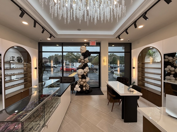 Eye Doctor Staten Island NY Clinic The inside of the office. It has a chandelier.